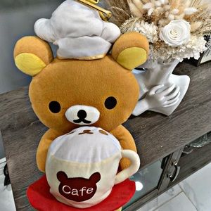 San-X Rilakkuma Cafe Plush Coffee Cup Chef Hat Waiter